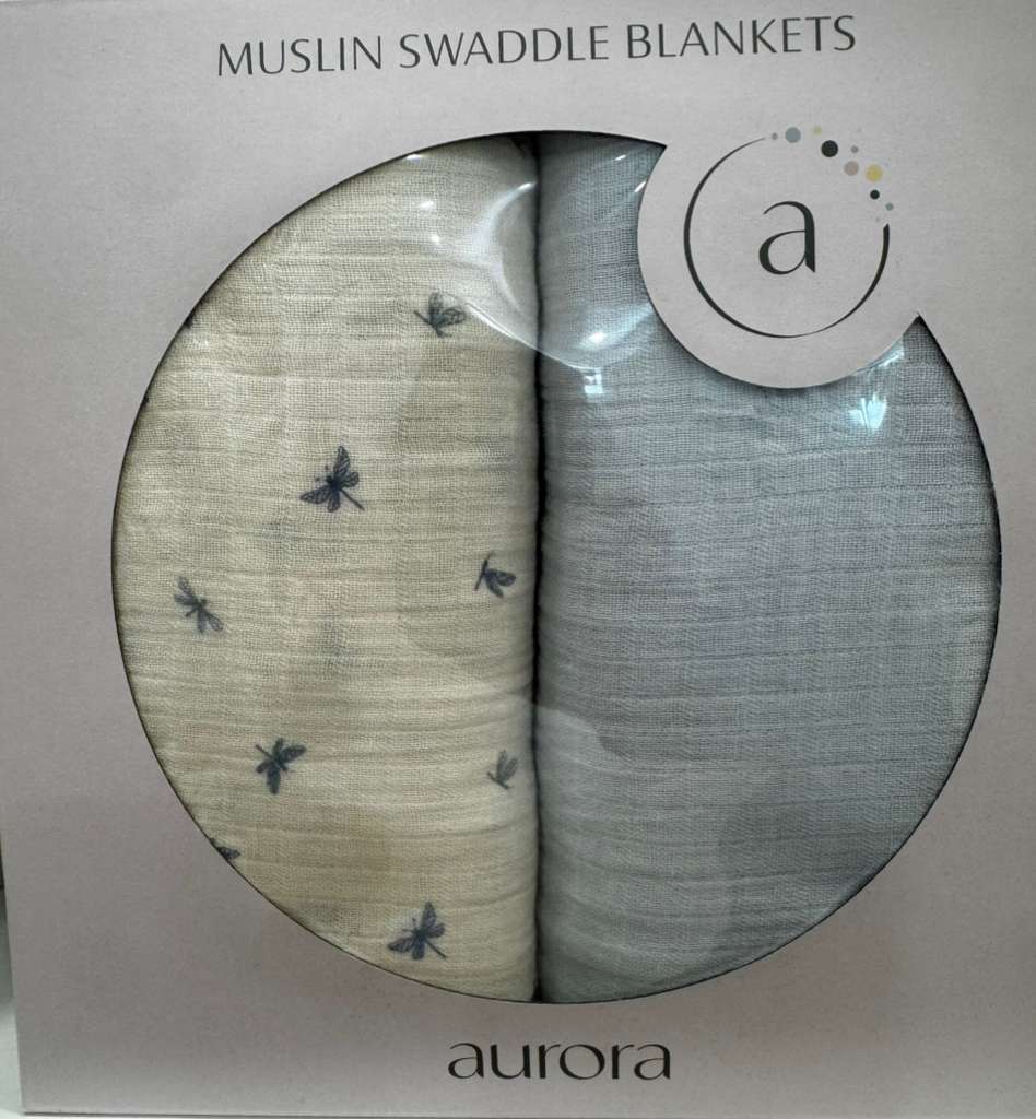 Aurora Butterfly/Dragonfly Muslin Swaddle 2 PK