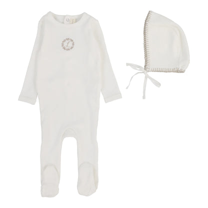 Lilette Velour Cardi Footie Set