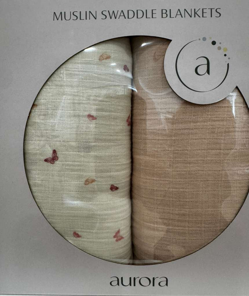 Aurora Butterfly/Dragonfly Muslin Swaddle 2 PK