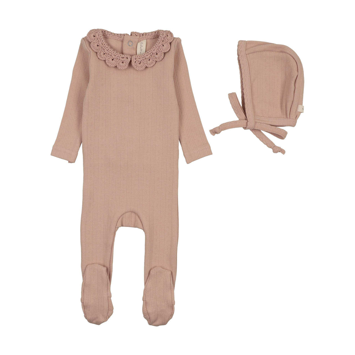 Lilette Crochet Collar Footie Set