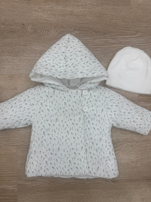Mema Knit Floral Quilted Jacket + Beanie