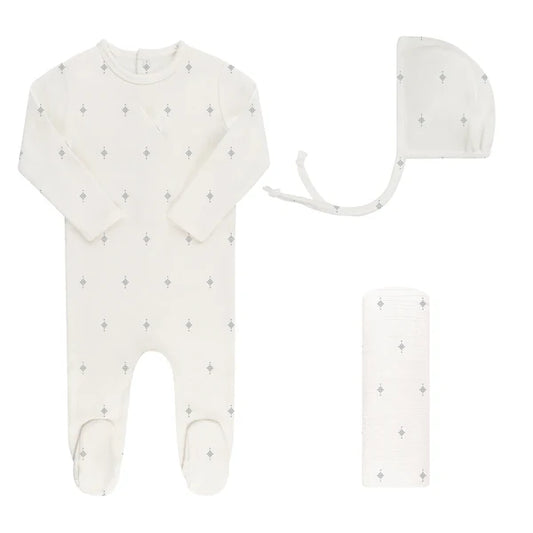 Ely's & Co. Ely's & Co. Rosebud/Diamond Layette Set