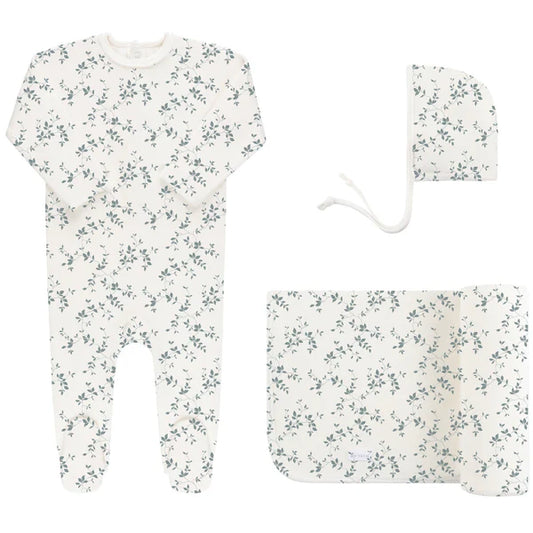 Ely's & Co. Velour Vine Pattern Layette Set