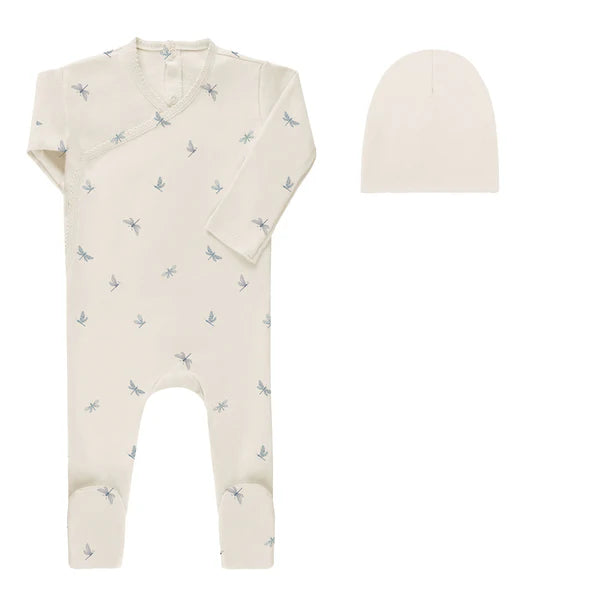 Aurora Jersey Cotton Butterfly/Dragonfly Footie Set