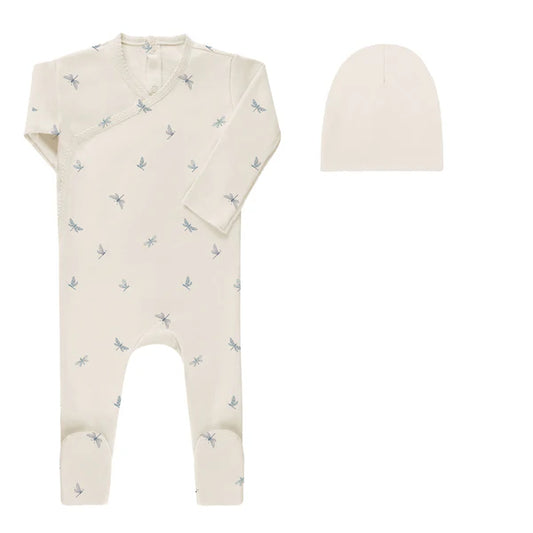Aurora Jersey Cotton Butterfly/Dragonfly Footie Set
