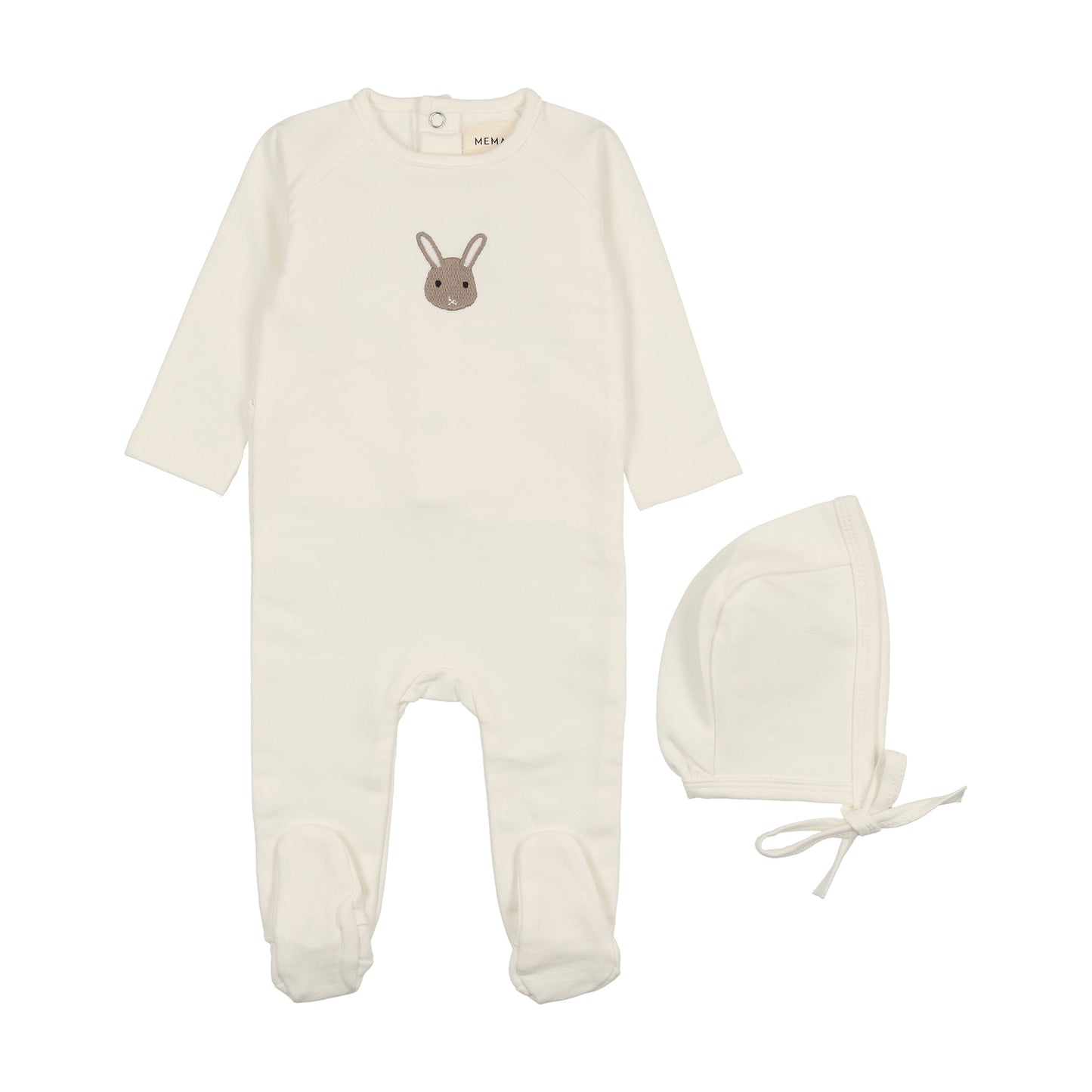 Mema Knits French Terry Animal Footie Set