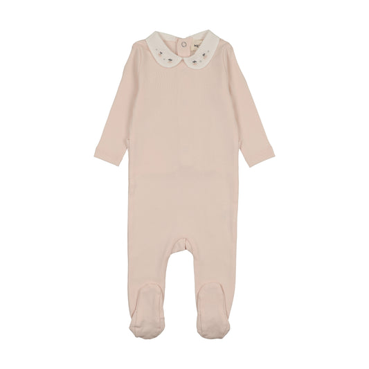 Mema Knits Embroidered Collar Base Footie