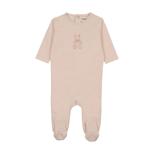 Mema Knits Vintage Bunny Print Footie