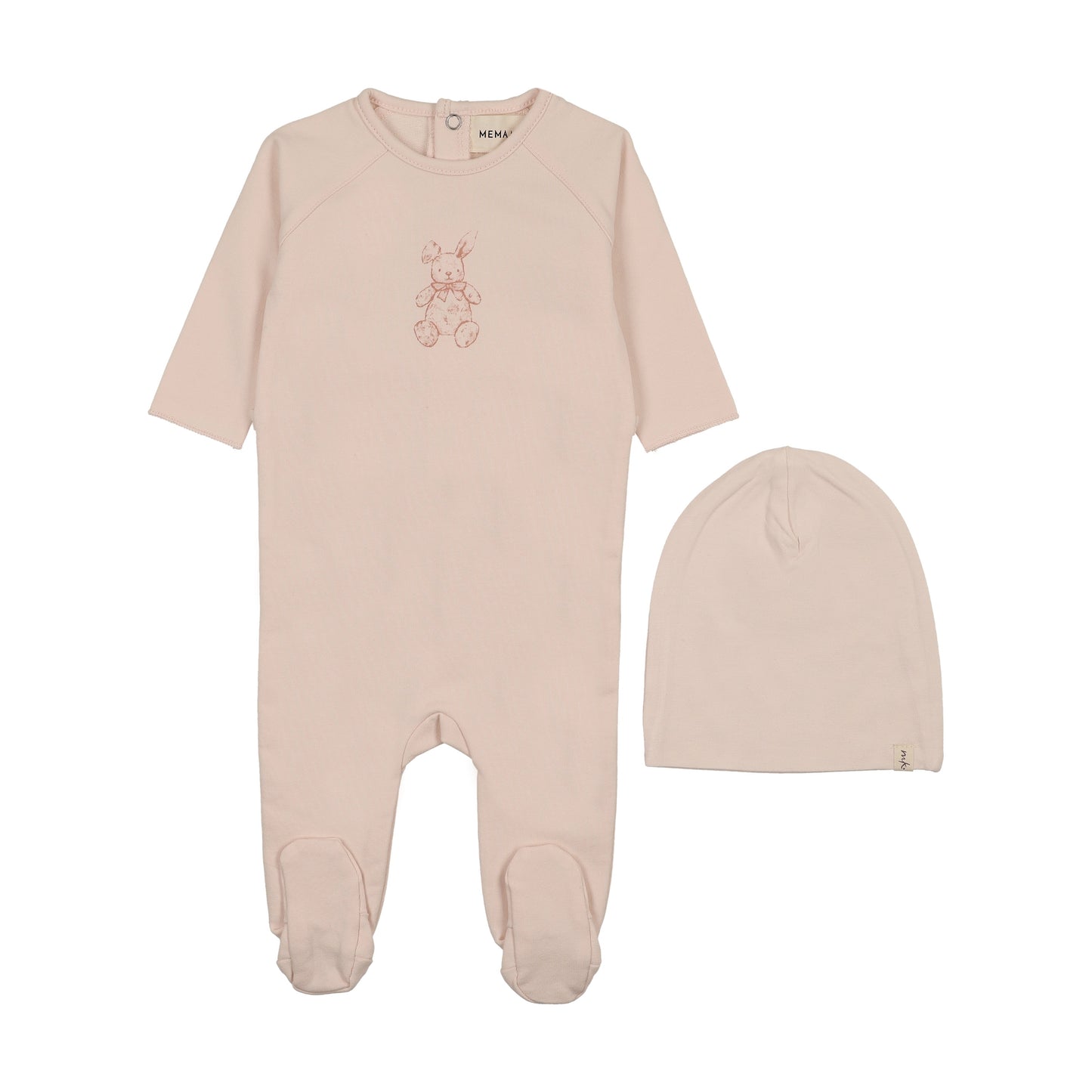 Mema Knits Vintage Bunny Print Footie Set