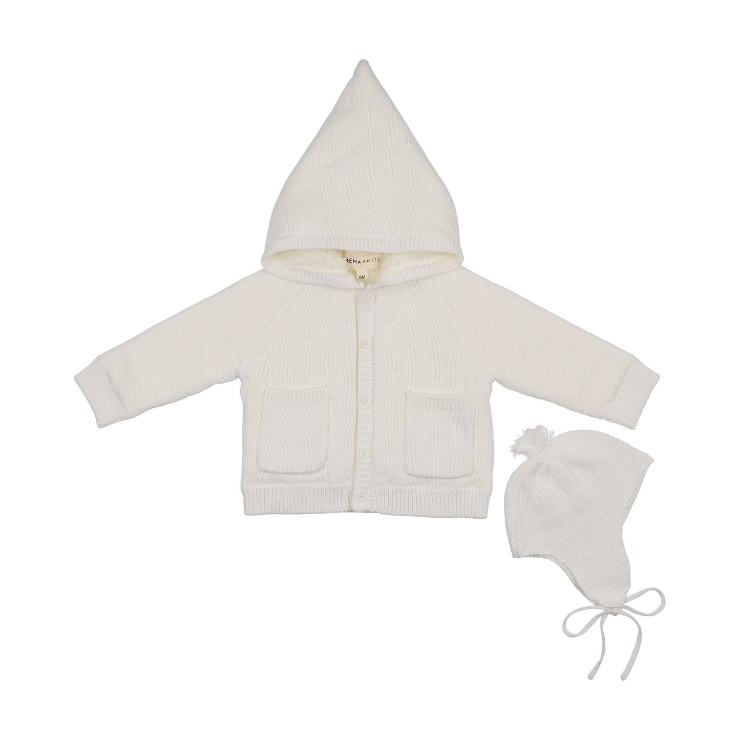 Mema Knits Sherpa Lined Sweater + Bonnet