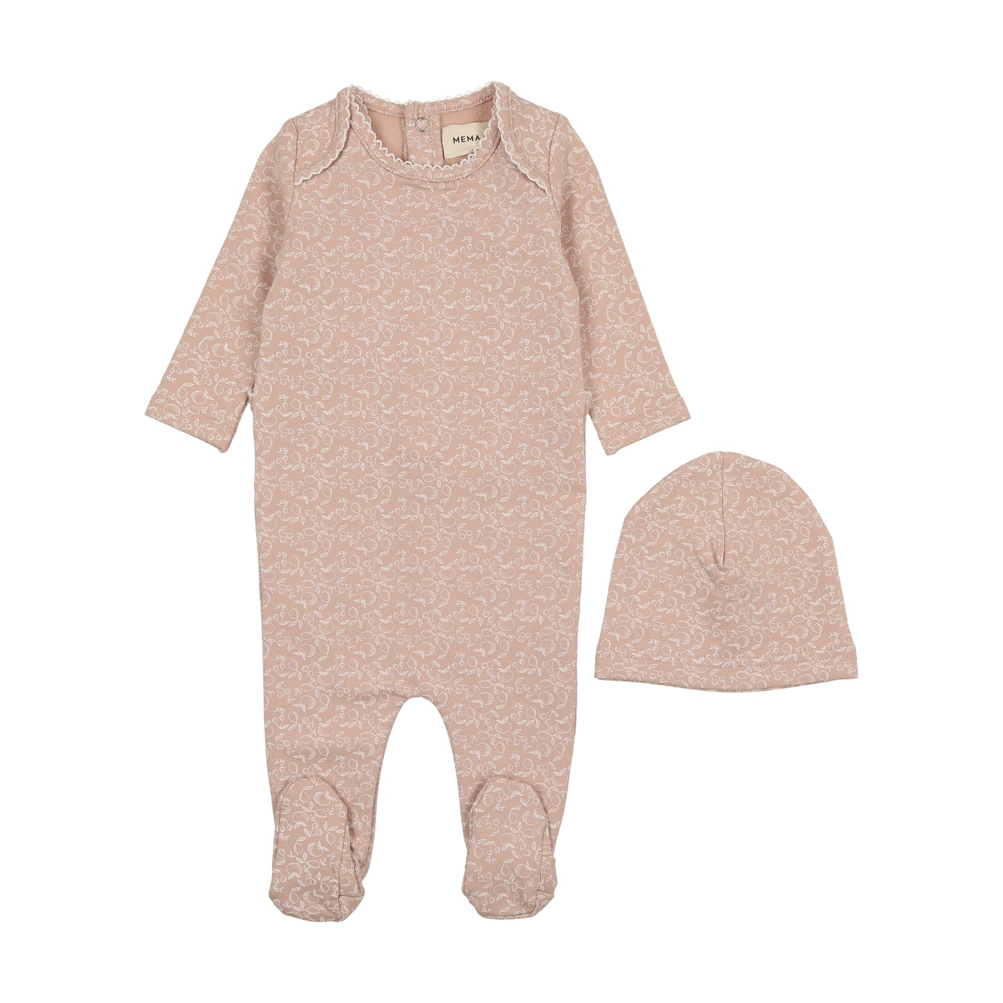 Mema Knits Fruit Print Footie Set