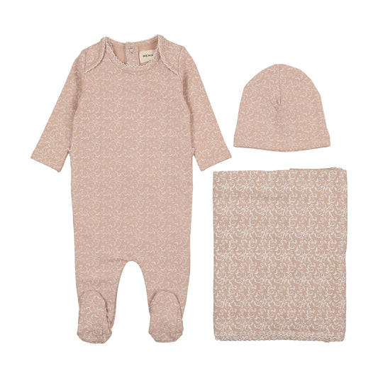 Mema Knits Fruit Print Layette Set