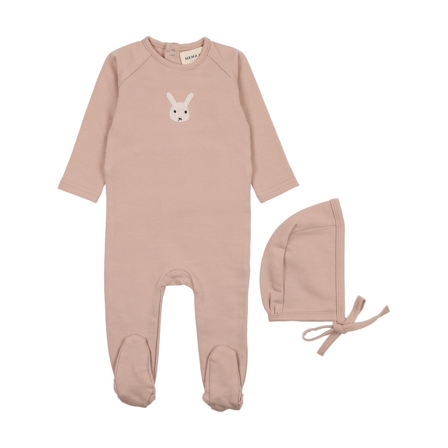 Mema Knits French Terry Animal Footie Set