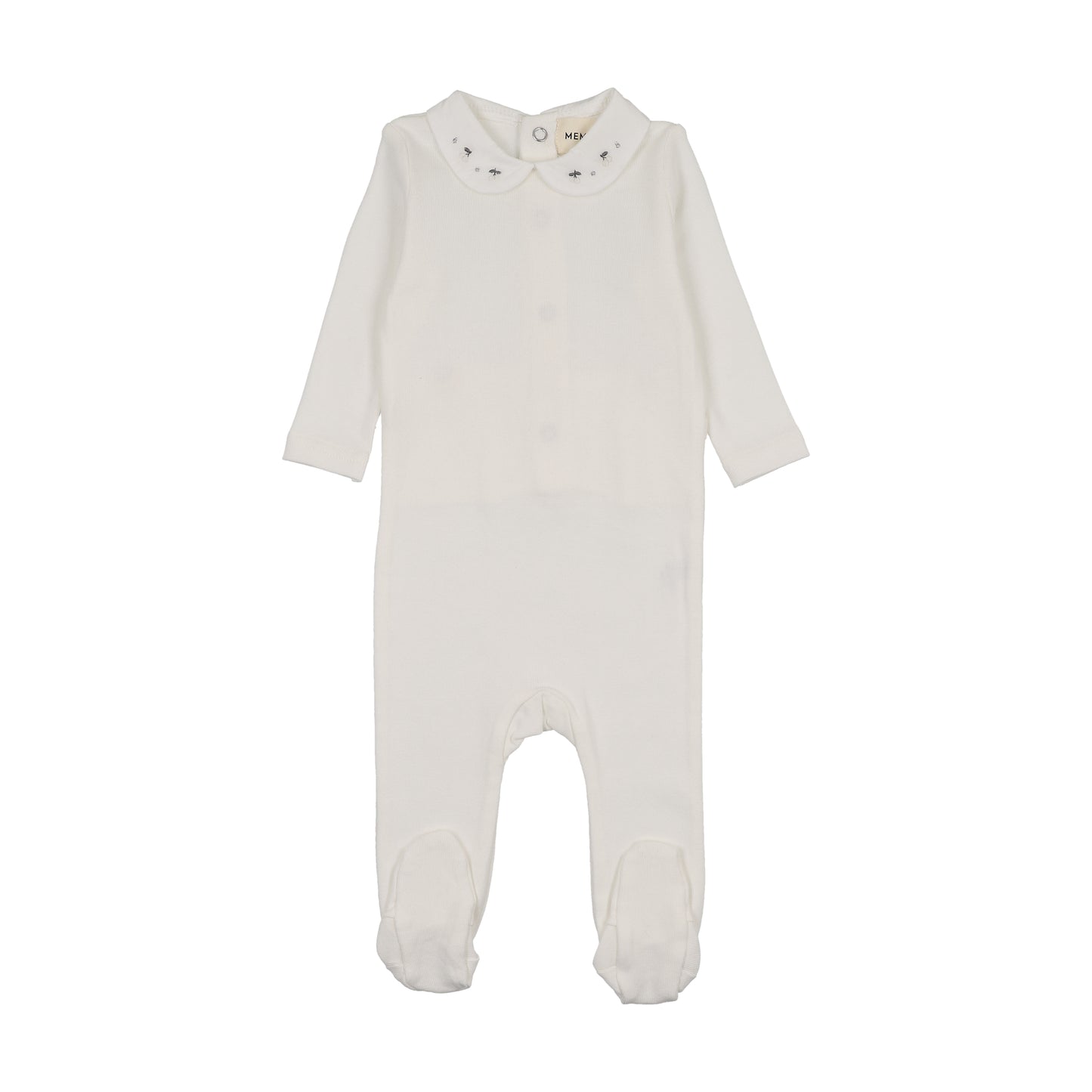 Mema Knits Embroidered Collar Base Footie