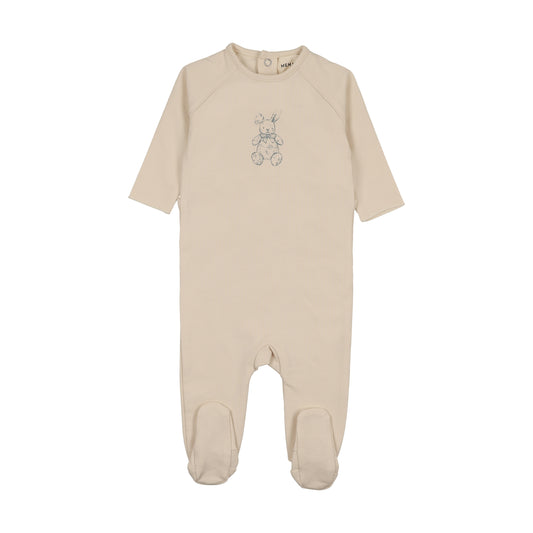 Mema Knits Vintage Bunny Print Footie