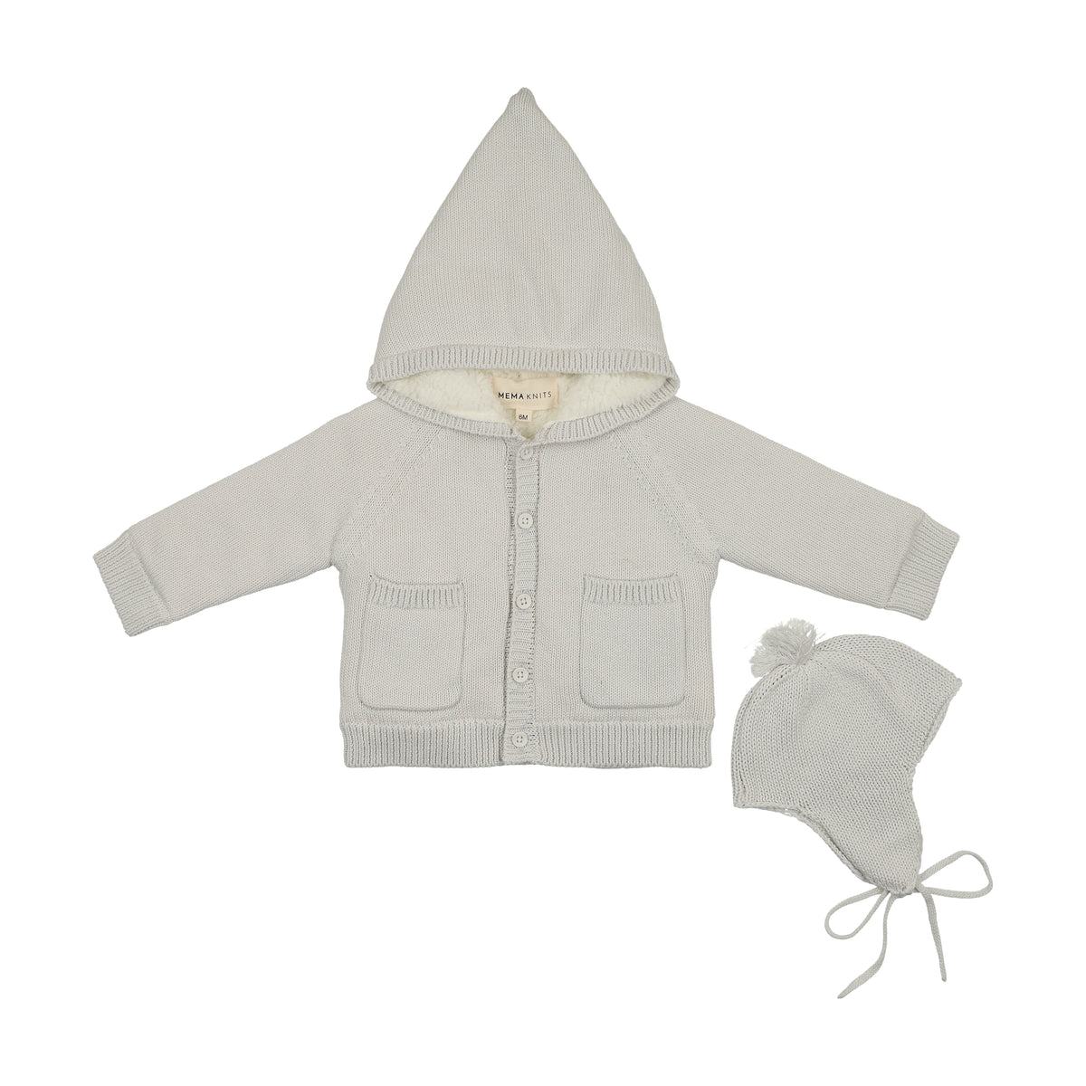 Mema Knits Sherpa Lined Sweater + Bonnet