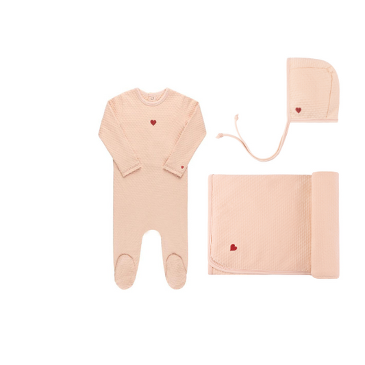Ely's & Co. Embroidered Heart and Star Layette Set
