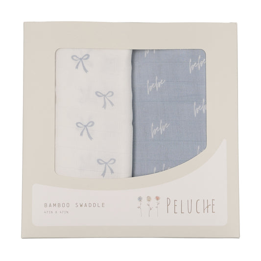 Peluche Bebe Bow Two Pack Swaddle