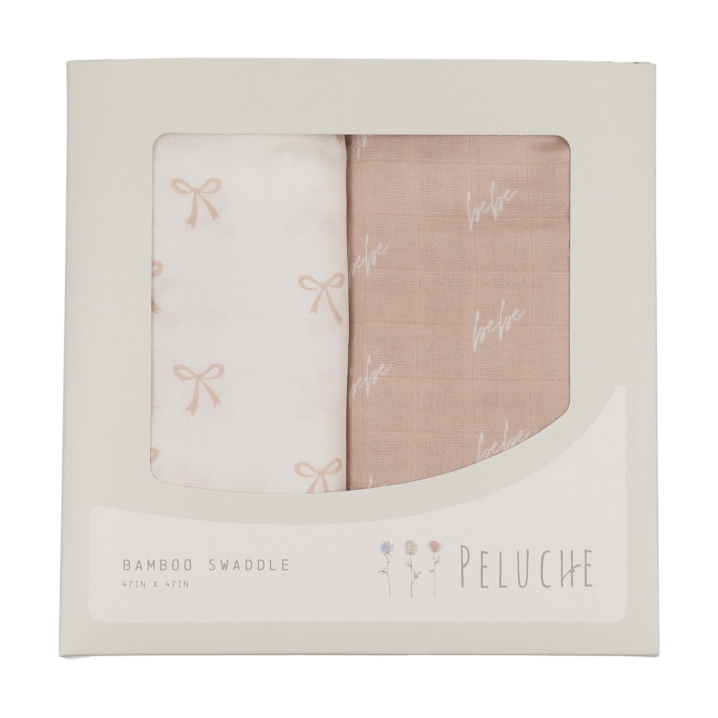 Peluche Bebe Bow Two Pack Swaddle