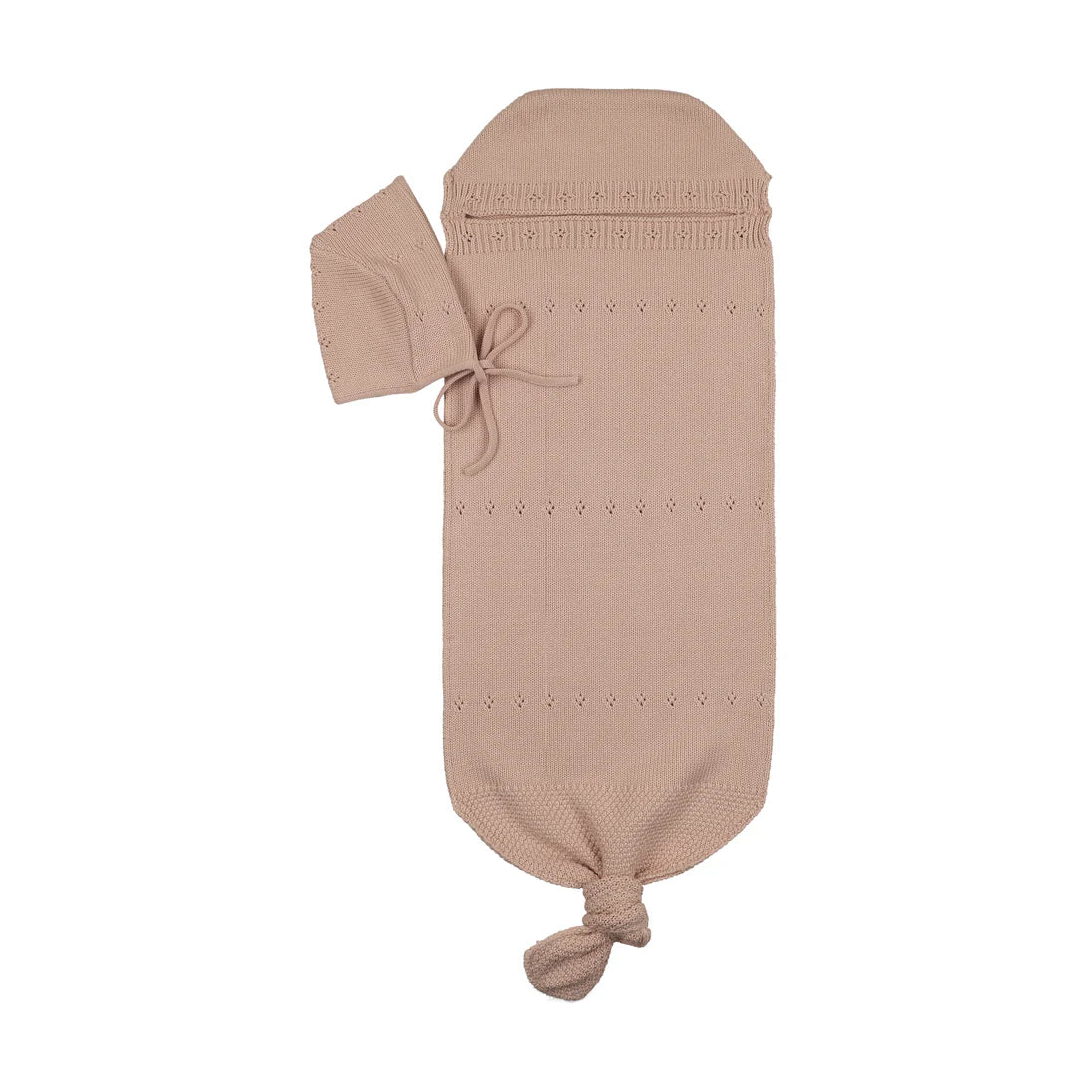 Peluche Pointelle Knit Cocoon & Bonnet