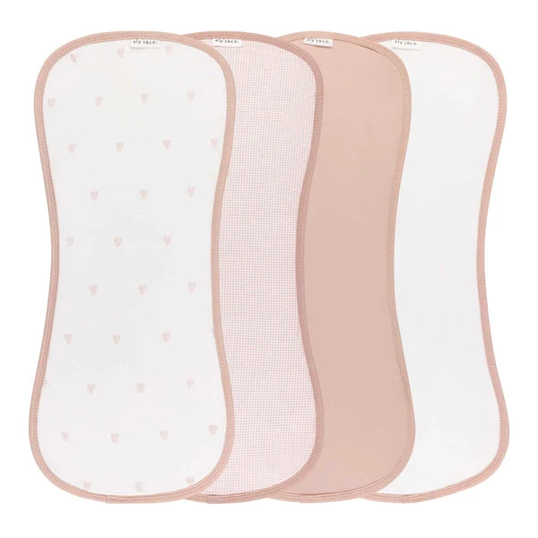 Ely's & Co. 4 Pack Jersey Absorbant Burp Cloths - Gingham Bear Collection