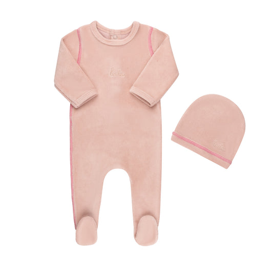 Tricot Bebe Ribbed Velour Bebe Footie Set