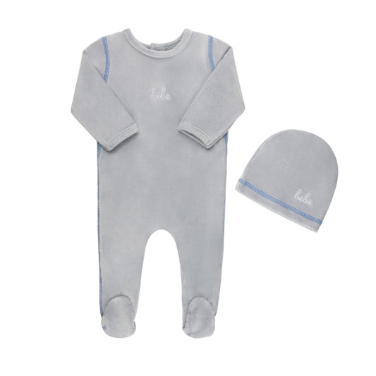 Tricot Bebe Ribbed Velour Bebe Footie Set