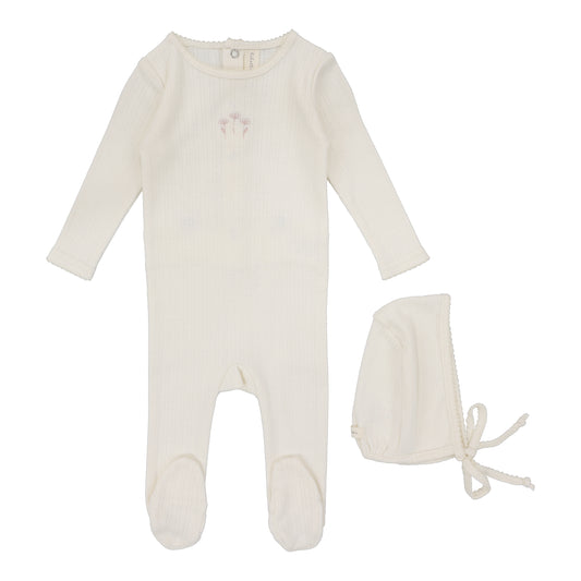 Lilette Striped Pointelle Footie Set