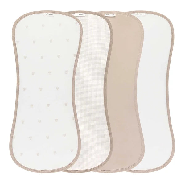Ely's & Co. 4 Pack Jersey Absorbant Burp Cloths - Gingham Bear Collection