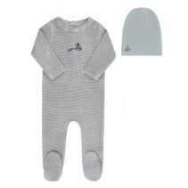 Ely's & Co. Velour Stripe Footie Set