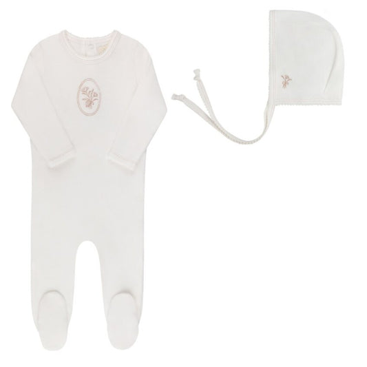 Ely's & Co. Velour Center Floral Footie Set