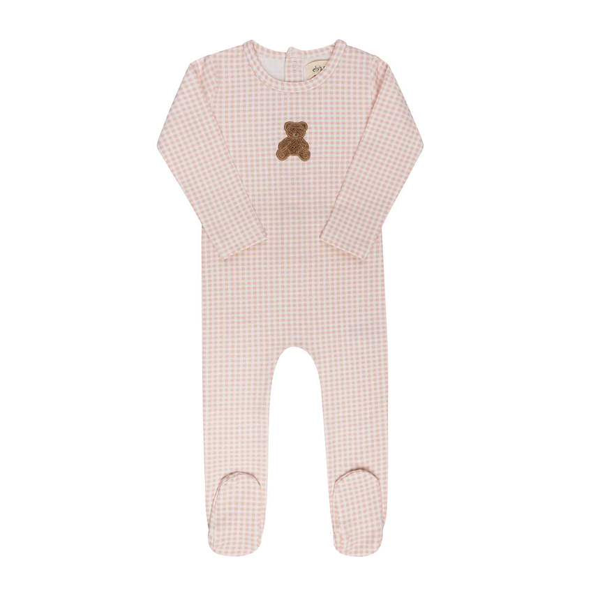 Ely's & Co. Gingham Teddy Footie