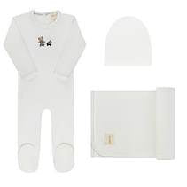 Aurora Velour Embroidered Bear Layette Set