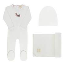 Aurora Velour Embroidered Bear Layette Set