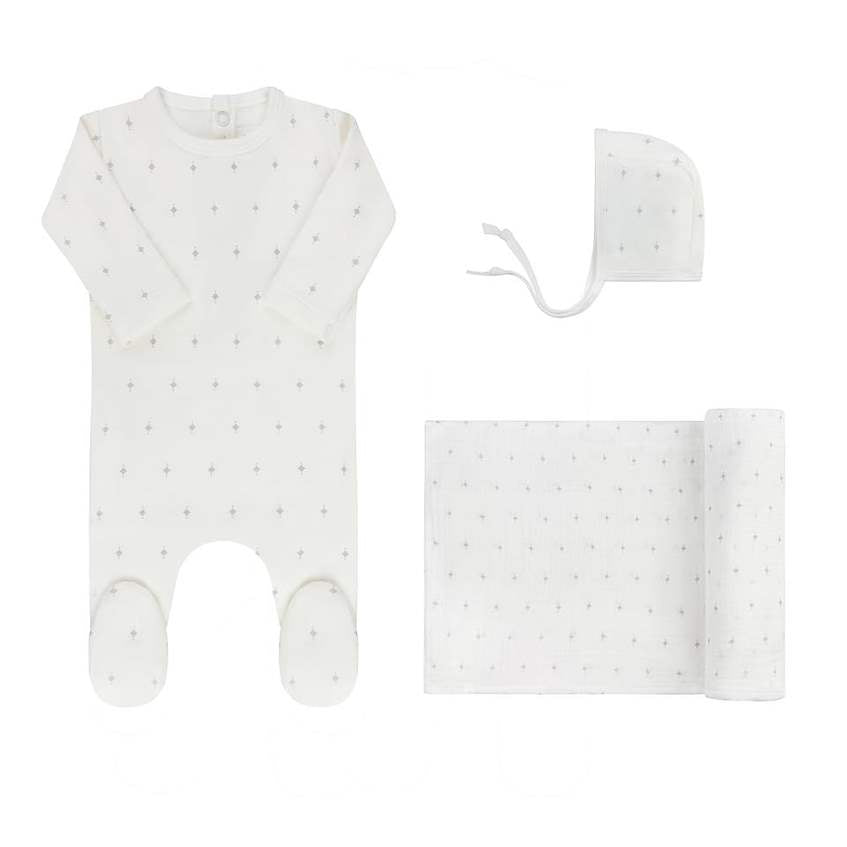 Ely's & Co. Ely's & Co. Rosebud/Diamond Layette Set