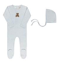 Ely's & Co. Gingham Teddy Footie Set