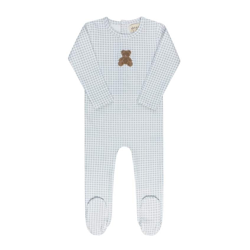 Ely's & Co. Gingham Teddy Footie