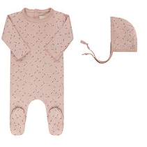 Aurora Floral Leaf Footie Set