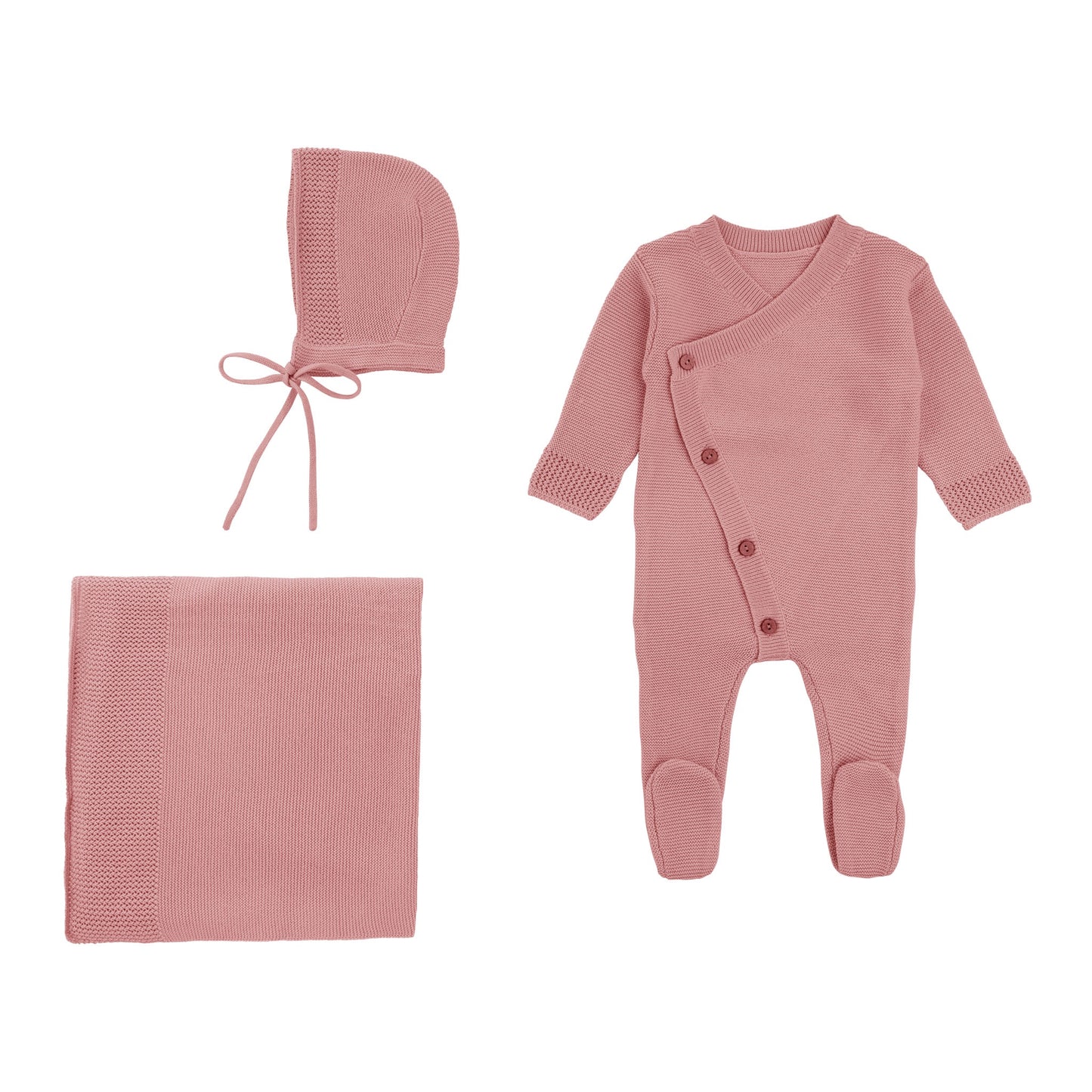 Rompp Eyelet Trim Knit Layette Set