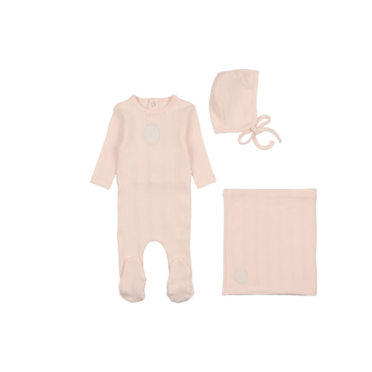 Bee and Dee Pointelle Engraved Plaque Layette Set