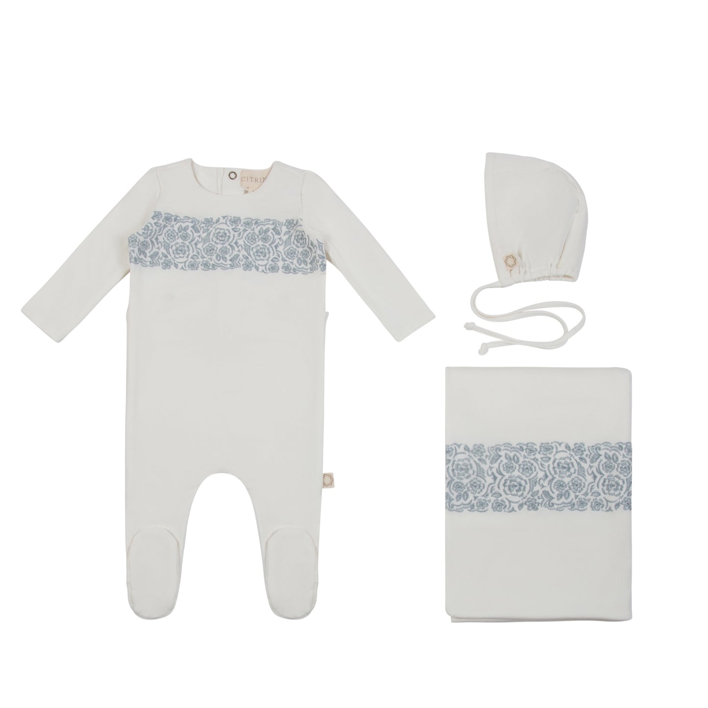 Citrine Lace Embroidery Layette Set