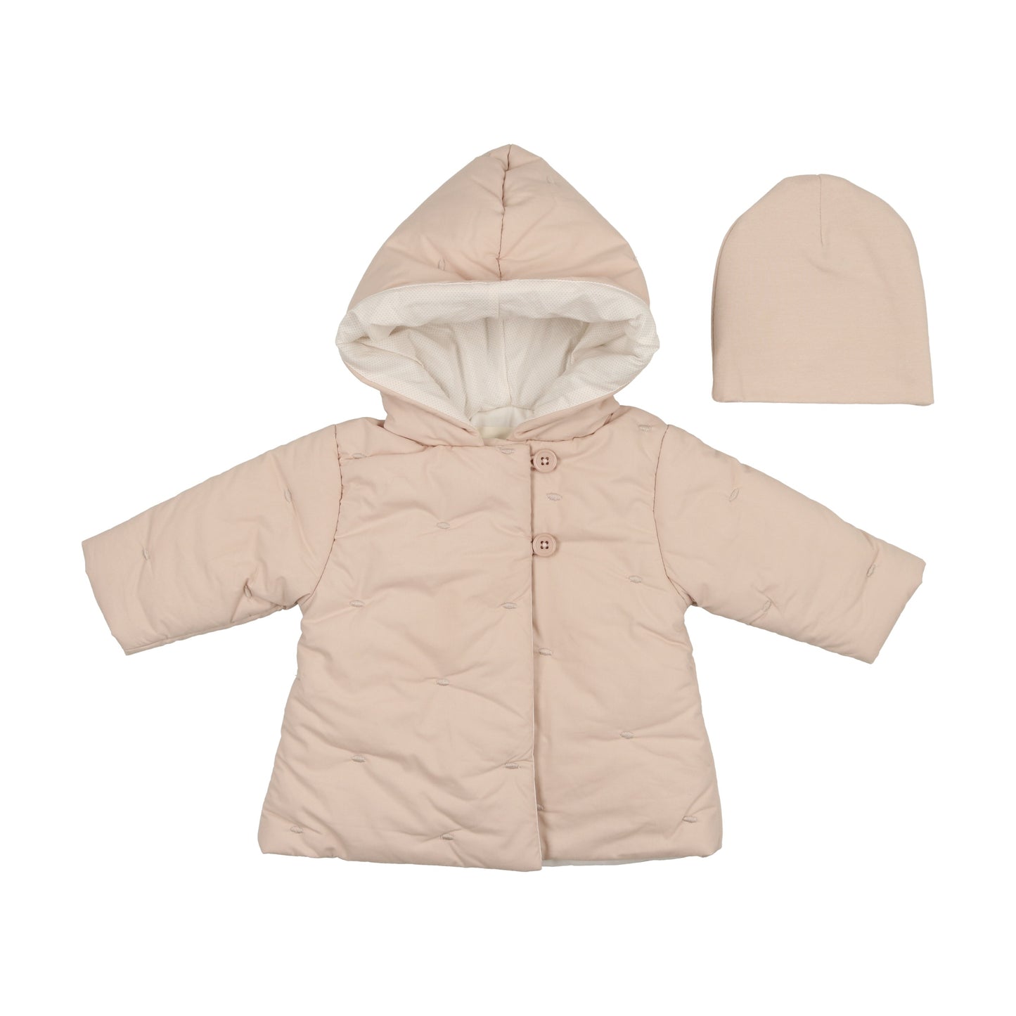 Mema Knits Embroidered Baby Jacket + Beanie