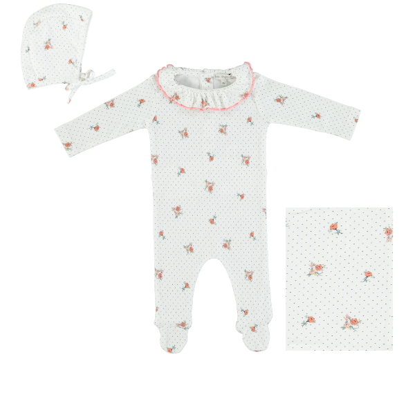 Bebe Organic Ida Vintage Floral Collar Layette Set