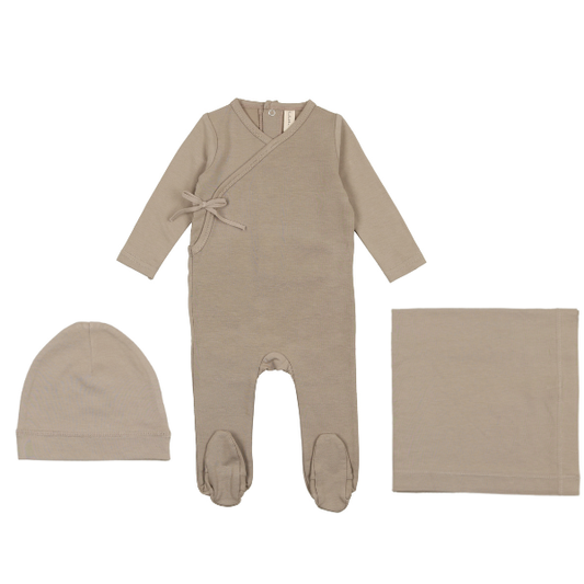 Lilette Brushed Cotton Wrapover Layette Set Aw23