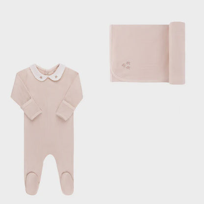 Ely's & Co. Wide Rib Wild Rib Rosebud Layette Set