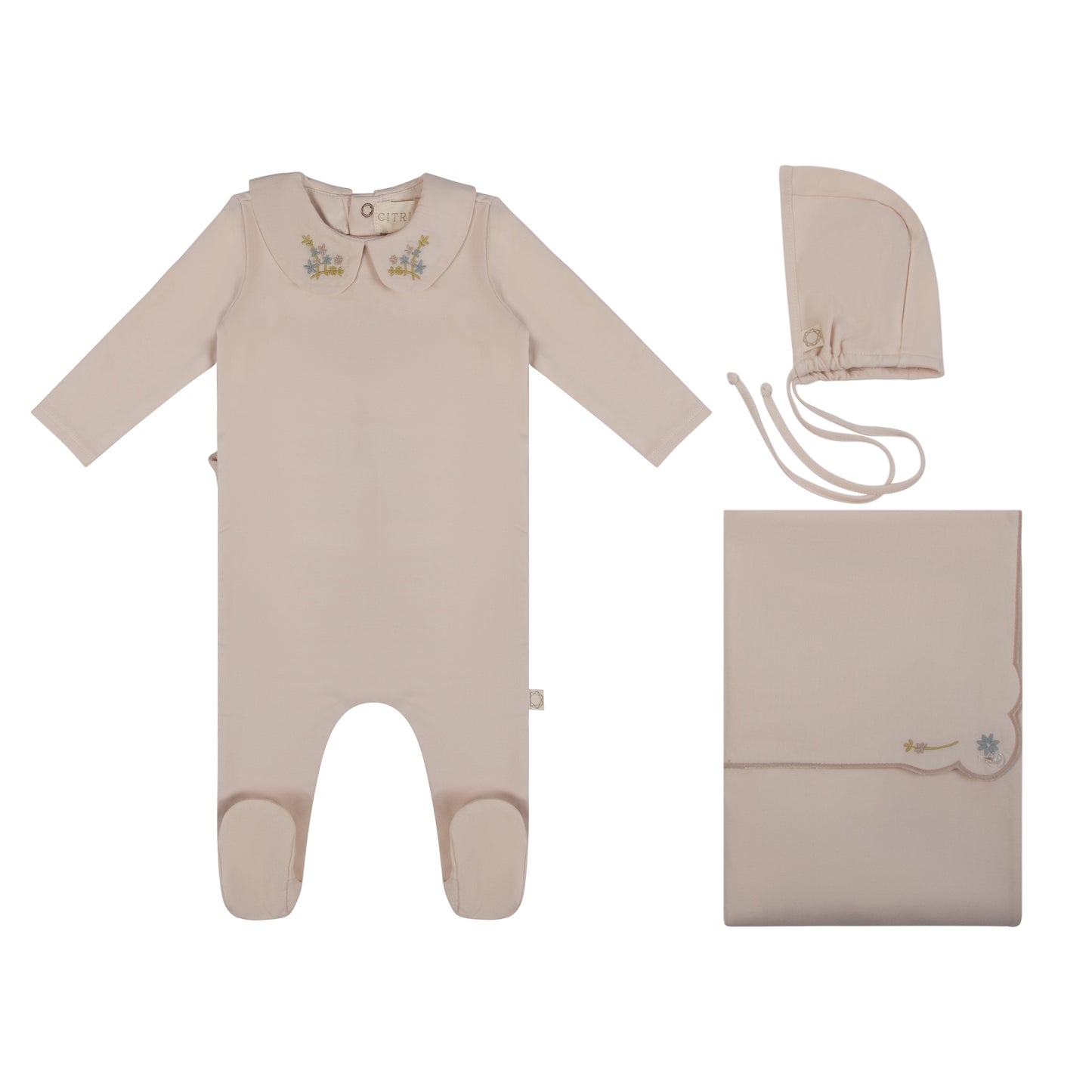 Citrine Vintage Collar Layette Set